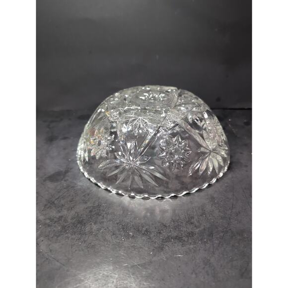 Anchor Hocking Star Glass Bowl‎ Clear Prescut Fruit, Salad, 10.5" Large, Vintage - Picture 5 of 9